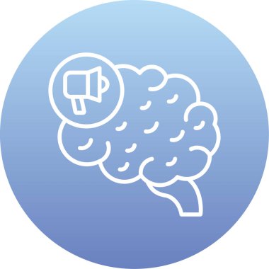 Beyin. Web simgesi basit illüstrasyon