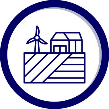 Mavi ve beyaz rüzgar türbinlerinin vektör çizimi