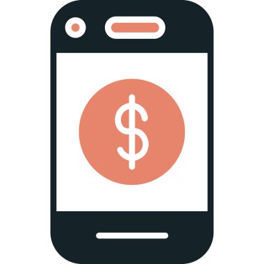 Dolar işareti vektör illüstrasyonlu akıllı telefon