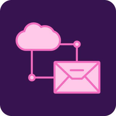 beyaz arkaplanda izole edilmiş modayı gösteren bulut hesaplama simgesi.