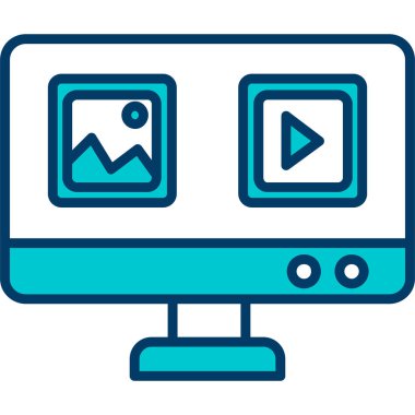 bilgisayar ekranı simgesi, vektör illüstrasyonu