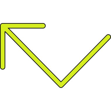 yeşil ve sarı çizgi ok simgesi. vektör illüstrasyonu