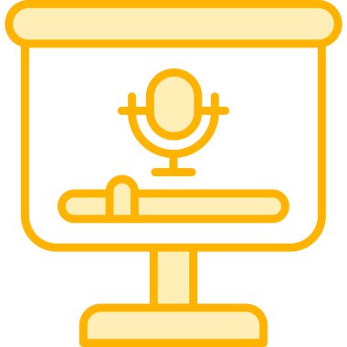 Mikrofon. Web simgesi basit illüstrasyon