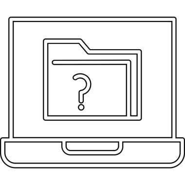 Soru işaretli dizüstü bilgisayar