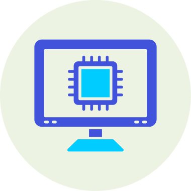 İşlemci. Web simgesi basit illüstrasyon