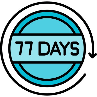 7 gün 77 gün ikon, vektör illüstrasyonu