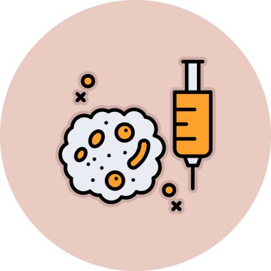 bakteri ve bakteri simgesi. vektör illüstrasyonu