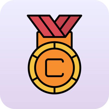 Madalya. Web simgesi basit illüstrasyon