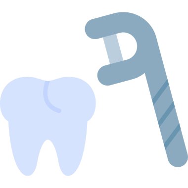 Diş bakımı dişçi simgesi düz stil