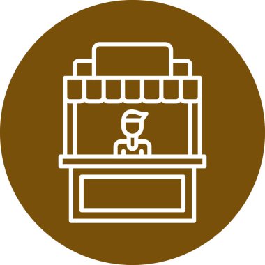 Bir dükkan simgesinin vektör illüstrasyonu