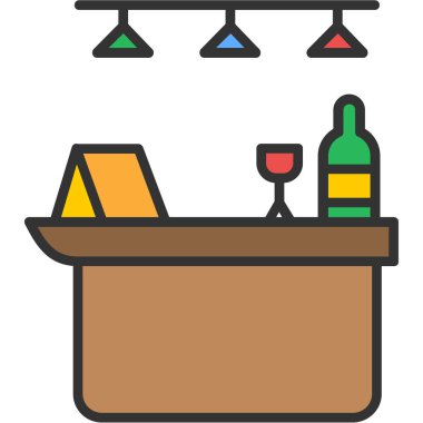 Masa. Web simgesi basit illüstrasyon