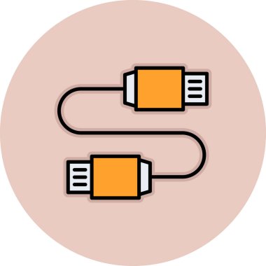 usb simgesi. Web için dolgu vektör simgelerinin düz çizimi