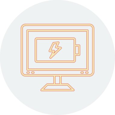 bilgisayar vektör çizgisi simgesi veya işareti, vektör illüstrasyonu