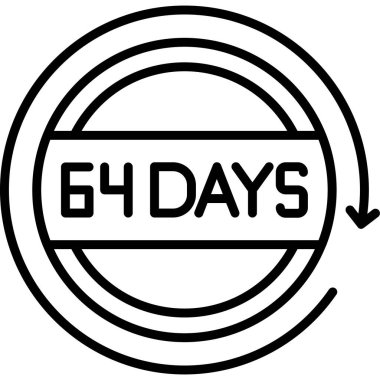 Taslak çemberde 65 gün geri sayım simgesi