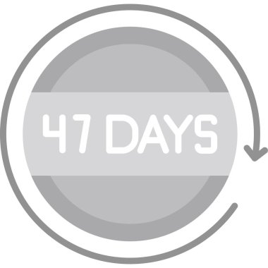 Günler kaldı. Beyaz arkaplanda web tasarımı için basit moda illüstrasyon.