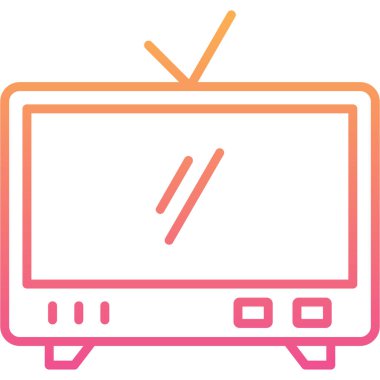 Televizyon. Web simgesi basit illüstrasyon