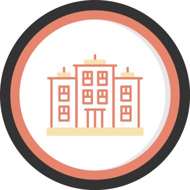 Bina. Web simgesi basit illüstrasyon