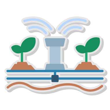 Çiçekli bir bitkinin çıkartma simgesi