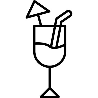 Kokteyl cam simgesi, taslak biçimi