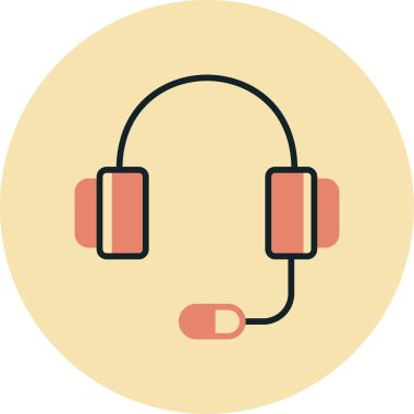 Kulaklık. Web simgesi basit illüstrasyon