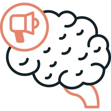 beyin ikonu vektör illüstrasyonu