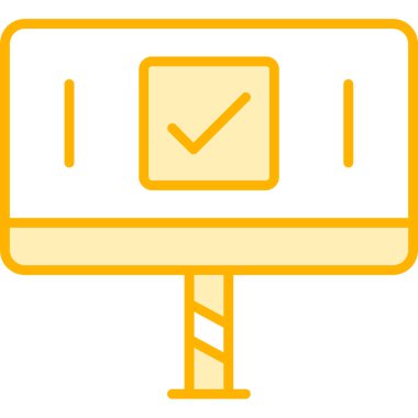 Bilgisayar ekranı. Web simgesi basit illüstrasyon