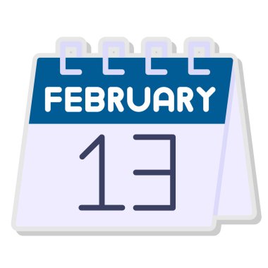 10 Şubat takvim günü - düz tasarım illüstrasyonu.