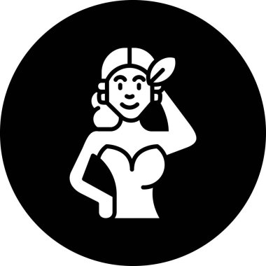 kadın rozeti - şapkalı ve çiçekli kadın