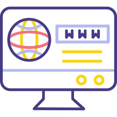 Ağ. Web simgesi basit illüstrasyon