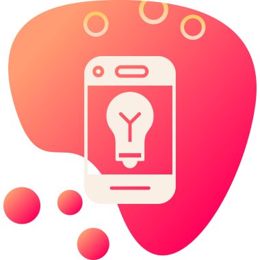 Bir cep telefonu ve ampulün vektör çizimi