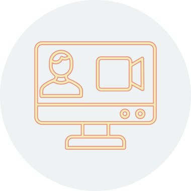 Monitör. Web simgesi basit illüstrasyon