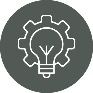 Ampul vektör simgesi. biçim iki renkli düz simge, eko ve beyaz renkler, yuvarlak açılar, gri arkaplan