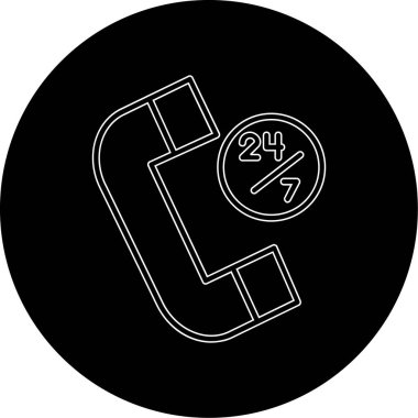 24 saat servis vektör simgesi tasarımı