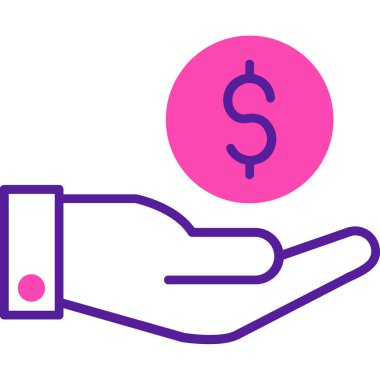 Dolar el simgesi vektör illüstrasyonu