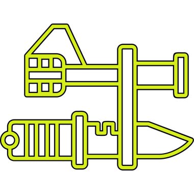 Uydu anten simgesi. İnce çizgili tema. Vektör çizim.