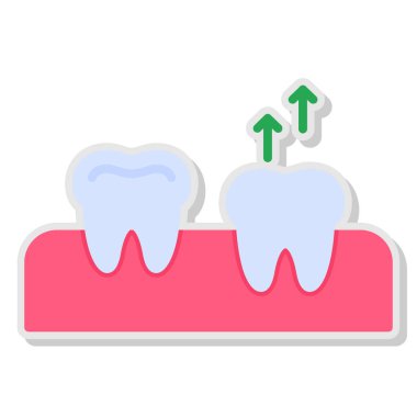 Bir dişli çizgi film dişinin vektör çizimi