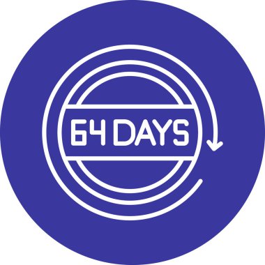 65 gün simge, 6 gün, 6 gün, gün, geri sayım simgesi çizimi