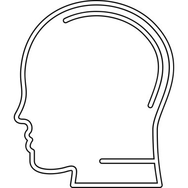 İnsan kafası ikonu. Beyaz arkaplanda izole edilmiş web tasarımı için insan başı vektör simgesi