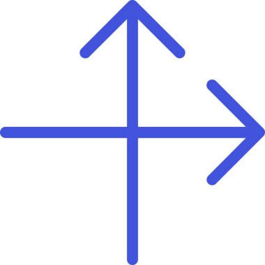 Yön ok simgesi vektörü. biçim düz çizgi simgesi, kobalt rengi, beyaz arkaplan.