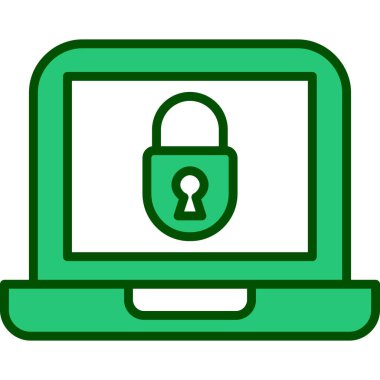 Bilgisayar kilidi. Web simgesi basit illüstrasyon