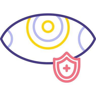 Göz koruma ikonu vektörü. İnce çizgi işareti. izole edilmiş sınır sembolü çizimi