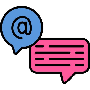 Sohbet balonu simgesi. hat sohbet konuşma vektör rengi düz izole