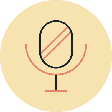 Mikrofon web simgesi basit vektör illüstrasyonu