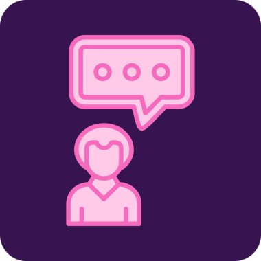 Konuş. Web simgesi basit illüstrasyon