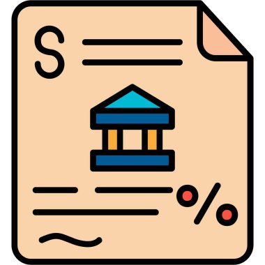 Banka binası. Basit resimleme