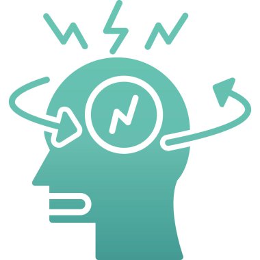 Yıldırımlı bir beyin simgesinin vektör çizimi