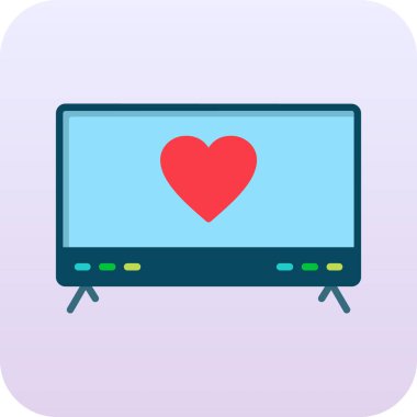 Televizyon. Web simgesi basit illüstrasyon