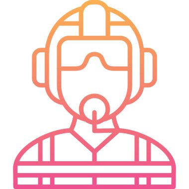 Kask takan bir adamın vektör çizimi