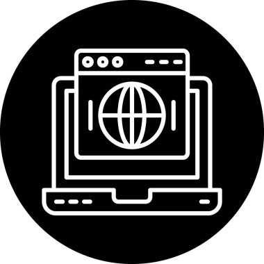 küresel simge vektörlü dizüstü bilgisayar