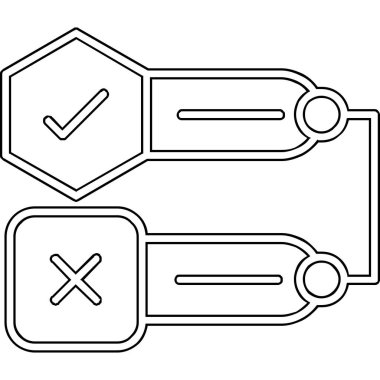 kontrol listesi simgesi. Beyaz arkaplanda izole edilmiş web tasarımı için vektör simgesinin özet biçimi